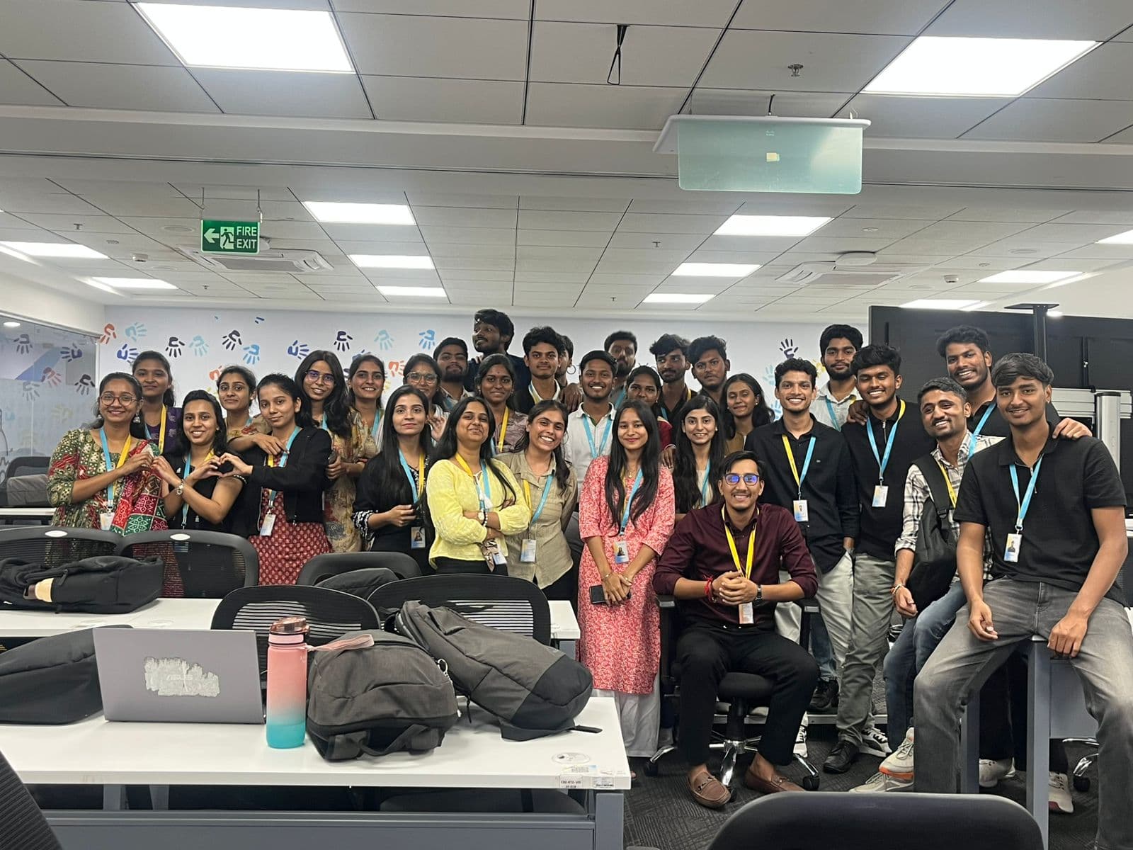 Large batch group photo in training room